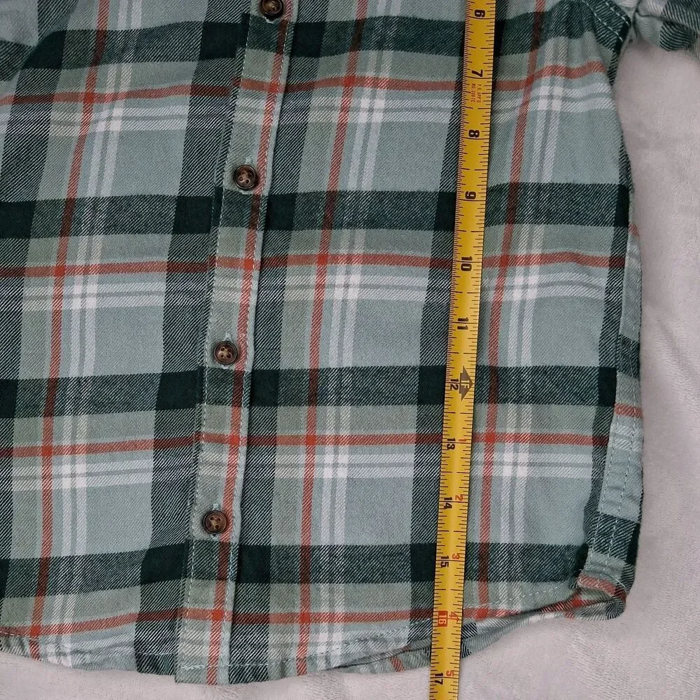 Carters Toddler Boys 2 Piece Set Plaid Hooded Flannel Shirt and Gray Pants 3T
